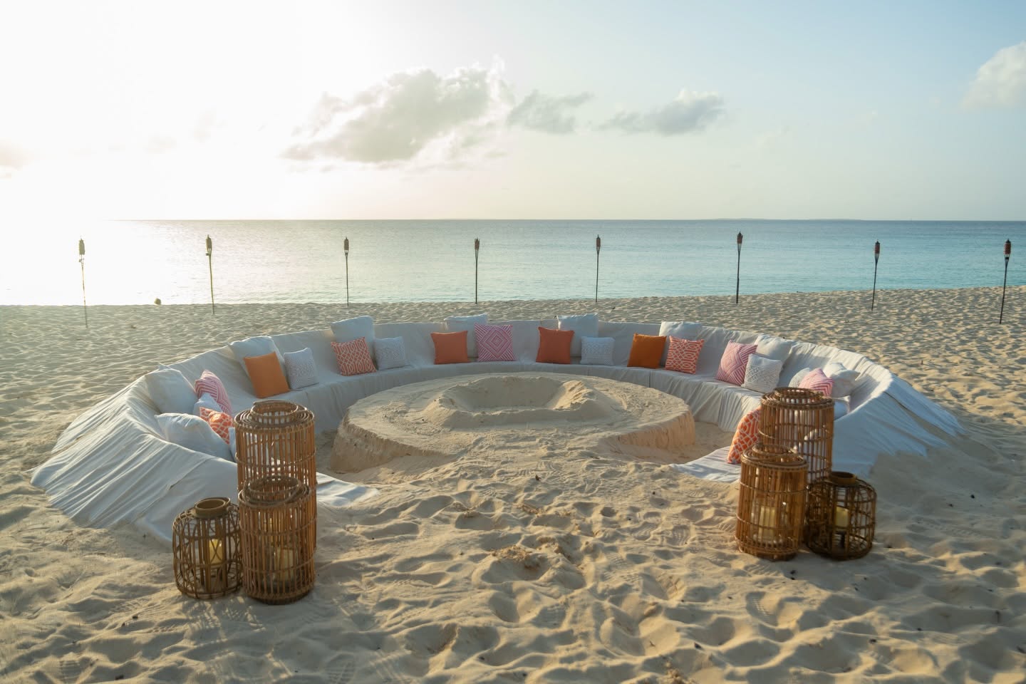 Beach lounge setup Anguilla